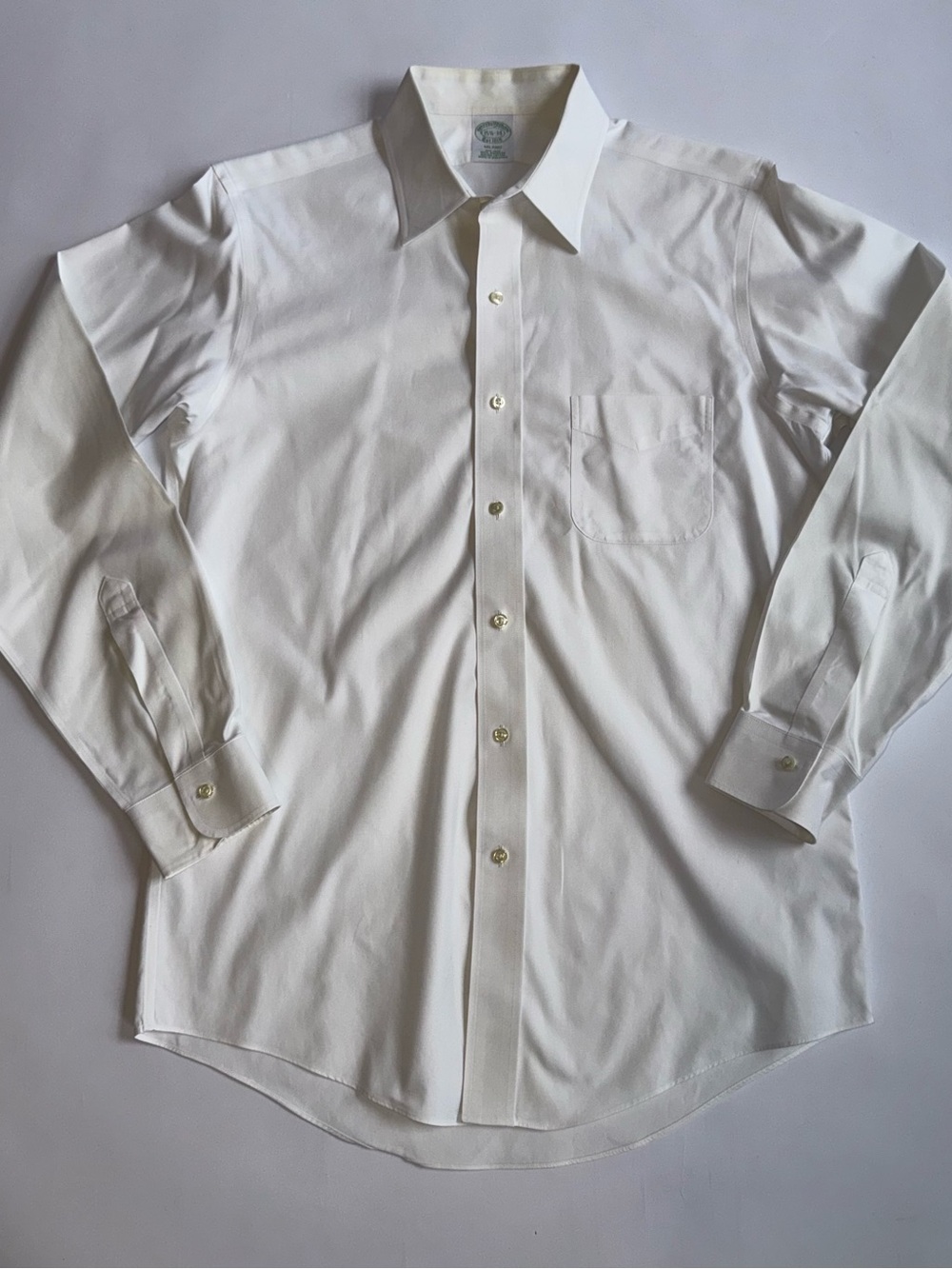 Brooks Brothers Madison Men’s 15.5 34 White Non-Iron Supima Cotton Dress Shirt